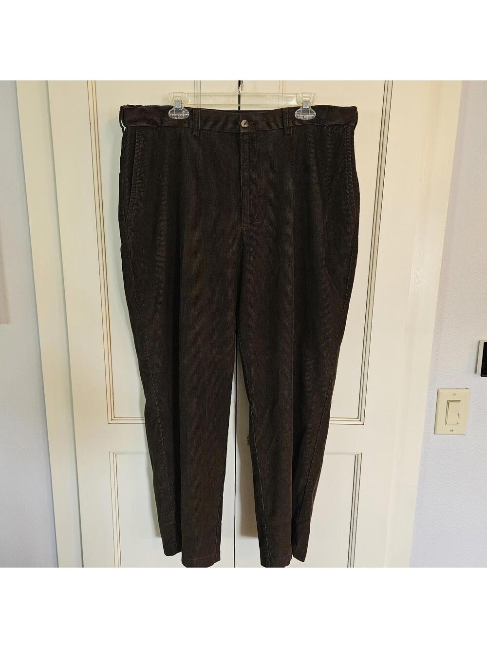 Haggar Men's Corduroy Pants 40X29 Dark Brown
